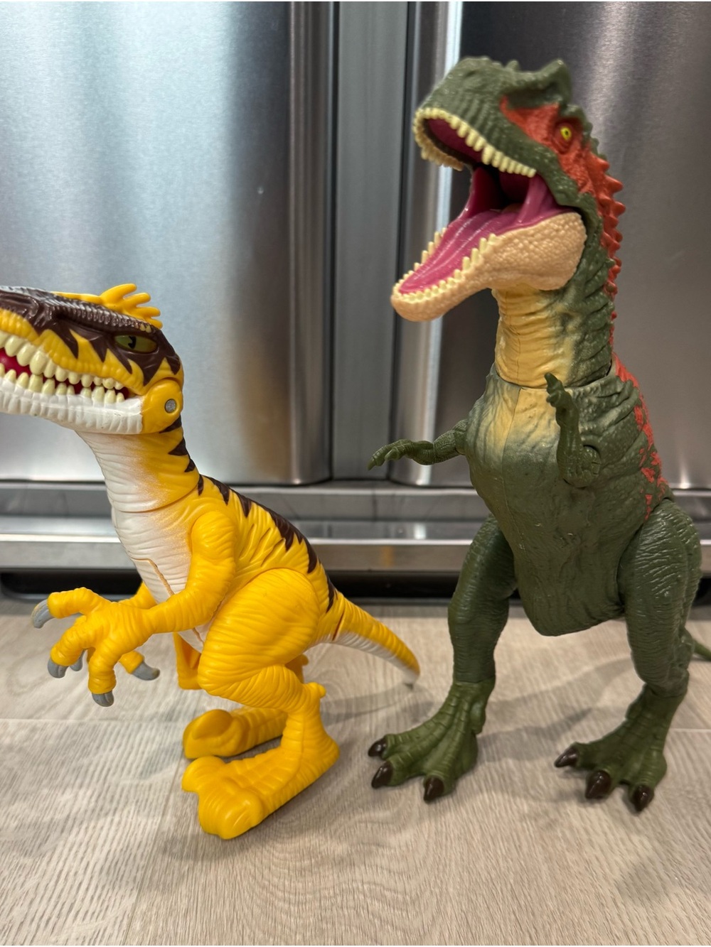 GUC Jurassic World | Yellow Raptor and Green Dinosaur Action Figures | Set of 2